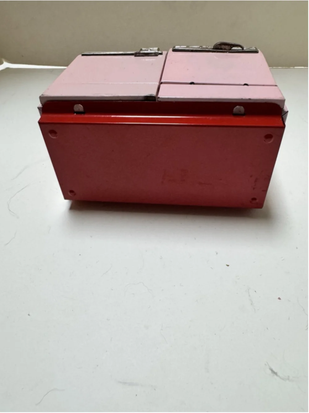 Vintage 1950s Japan Pink Metal Or Tin Doll Stove Oven MCM